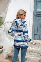Nuevo en sudaderas con capucha de rayas de colores, sudaderas gruesas con capucha para mujer, Top informal holgado de manga larga para mujer - details 23