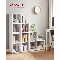 Librería con 10 Cubos, Estantería para Libros con Compartimentos Abiertos, Decoraciones, Fotos, Plantas, Salón, Dormitorio, Estudio, 29 x 129,5 x 129,5 cm, Marrón Rústico - details 25