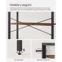 Librería de 5 Niveles, Biblioteca, Estantería para Oficina, Estudio, Sala de Estar, Dormitorio, 30 x 66 x 153 cm, Industrial, Marrón Rústico y Negro - details 4
