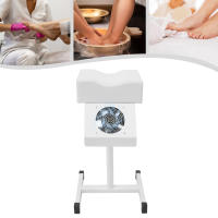 Silla de pedicura móvil, silla para el cuidado de los pies con succión, taburete de salón, reposapiernas ajustable en altura, reposapiés, reposapiernas para reposapiernas, salón de belleza y salón de uñas, 31 x 28 x 45 cm (blanco) - details 2