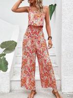 Mono largo para mujer, monos de pierna ancha con espalda descubierta, monos informales sin mangas, ropa de verano para mujer 2025 - details 5