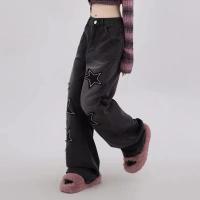 Vaqueros Retro Americanos de Cinco Puntos Pantalones Holgados de Pierna Ancha para Mujer - details 20