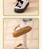 Zapatillas de casa de interior con cordones de dibujos animados apiladas zapatillas de dormitorio acolchadas de suela gruesa. - details 8
