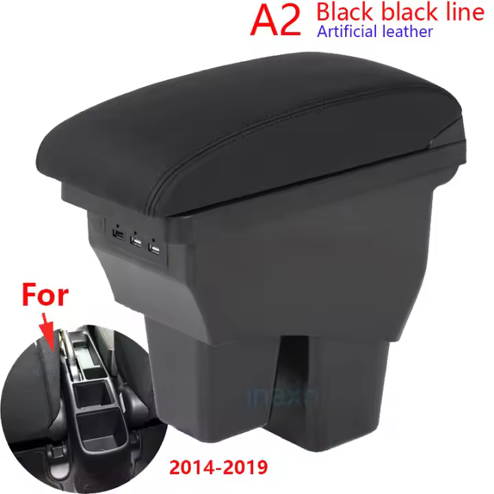Consola de brazo para Honda Fit Jazz 3 accesorio de retrofit caja de almacenamiento de coches instalación sencilla 2014-2019 - 1