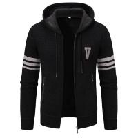 Chaqueta de suéter para hombre con forro de punto, cárdigan con capucha de otoño e invierno, chaqueta de suéter informal, ropa para hombre - details 22