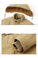 Abrigo grueso de lana para hombre, chaqueta con gorro extraíble, estilo medio y largo, Parkas cálidas a prueba de viento, invierno, novedad de 2024 - details 7