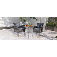 Juego de Muebles de Jardín 3 Piezas, 2 Sillones con Cojines y 1 Mesa