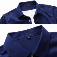 Camisas de Negocios Casuales para Hombres Estampado Elegante, Elástico, Sin Hierro, Ropa de Oficina Formal, Talla Grande, Moda de Trabajo - details 14