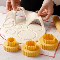 Moldes redondos rectangulares para galletas, utensilios de plástico para hornear, herramientas de estilo para hornear, Material de grado alimenticio multifunción, 3 piezas por juego - details 3