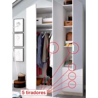 ropero de 3 Puertas y 3 cajones, Gran Capacidad, Natural/Blanco, 121x184x52 cm - details 1