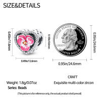 Encantos de Pulsera S925 Plata Esterlina con Esqueleto y Flor para Mujeres Joyería Fina de Cumpleaños Regalo de Diy con Cuentas de Zircono y Piedra Natural - details 4