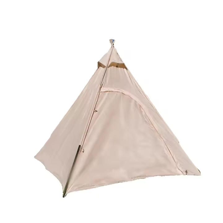 Tienda de campaña piramidal tipo tipi de lona 300D para exteriores, para acampar, para adultos, estilo indio, para 2~3 personas - 1