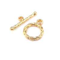 Pulsera de Tirantes Geométricos de Latón Dorado 18K Clasps para Hacer Joyería DIY - details 3
