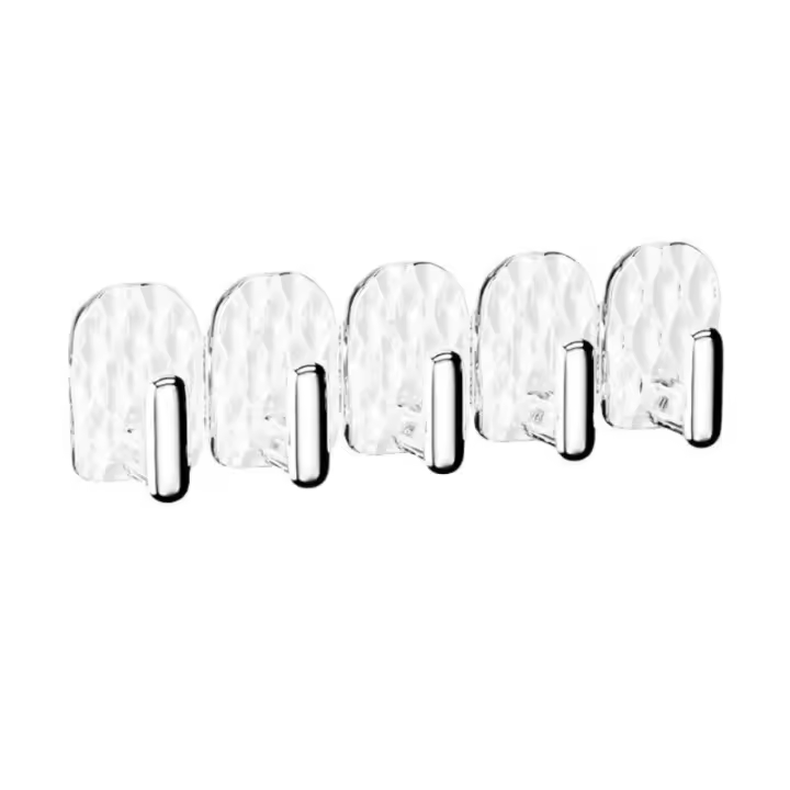 Gancho de pared colgante creativo para 20 piezas, estante de almacenamiento de collares montado en la pared transparente, estante de presentación de joyería sin perforaciones, resistente al agua - 1
