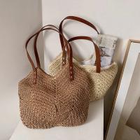 Bolso de mano de paja de gran capacidad para Mujer, Bolso de hombre, informal, de viaje, de mimbre, para Playa y Verano - details 13