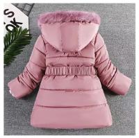 Abrigo de Invierno para Niñas Cálido, Grueso, con Capucha y Cuello de Piel Estilo de Princesa - details 1