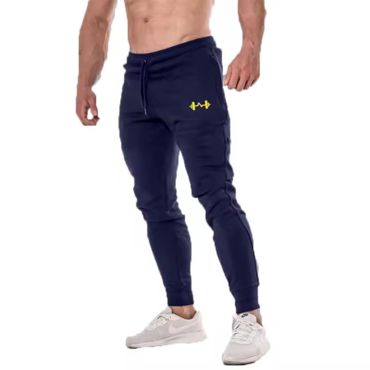 famgem Pantalones Casuales Para Hombre Con Cierre De Cordón Estampado De Barril Ajuste Suave Para Primavera Otoño Pantalones Deportivos De Rodilla Larga - 1
