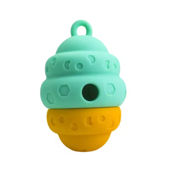 Juguete de silicona con forma de piña para perros, resistente a mordeduras, a prueba de fugas, juguete interactivo para alimentar a perros, molienda de dientes, tazón de comida lenta para mascotas al aire libre - 1