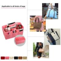 HHYUKIMI-organizador de maquillaje, bolsa con inserción de fieltro para bolso, bolso interior de viaje, cosmético portátil, apto para varias marcas de bolsos - details 1