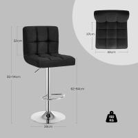 Taburete de Bar Estilo Vintage Regulable en Altura y Giratorio Material de Cuero Sintético - details 72