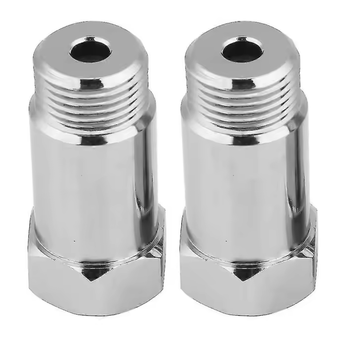 2 uds 45mm M18 * 1,5 adaptador eliminador de luz de motor de control O2 Sensor de oxígeno extensor espaciador plateado - 1