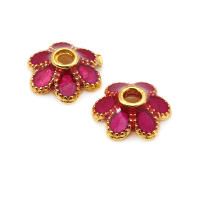 Tapetes de Flores de Brasso Dorado 18K 30PCS Accesorios de Joyería DIY de Alta Calidad - details 27