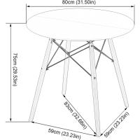 Comedor Redondo, Mesa Torre Moderna y Patas de Madera de Hay, 80 * 75 cm - details 2