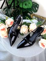 Sandalias altas con cadena de metal de nuevo diseño, zapatos abiertos de cuero suave con tacones expuestos, punta cuadrada para mujer - details 9