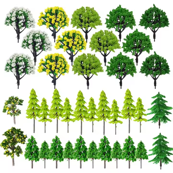 34 Pz Árboles en Miniatura Decoración de Modelo en Escala 3~15.5CM Ideal para Paisajes DIY - 1