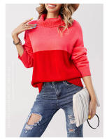 Suéter de cuello alto con contraste de Color, jersey de talla grande, moda de otoño e invierno, 2024 - details 1