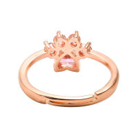 Anillos de Compromiso de Cristal de Gato Dibujos Animados para Mujer Joyería de Boda Elegante de Circonita Cúbica Rosa - details 4