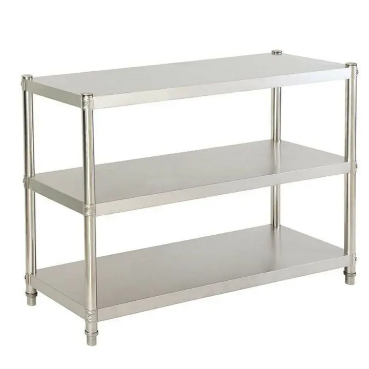 Estante de almacenamiento para horno microondas, mesa de trabajo estable de acero inoxidable para cocina, mesa de corte - 1