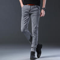 Nuevos Jeans Para Hombre Estilo Coreano Cómodos Y Ajustados De Cintura Media Pantalones Casuales De Desechabilidad mid Waist Gris - details 5