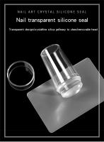Nuevo sello transparente nueva uña de sello de penetración completa mango de la cabeza de sello flor raspador de 2,4cm cabeza de - details 0