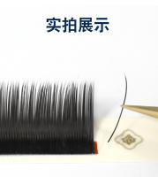 Pestañas Planas Únicas Tono Negro, Implantación de Cabello Al Aire, Estilo Rizado D - details 5