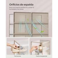 Cajas de Zapatos de Plástico Juego de 18 Organizadores Plegable, Apilable, Transparente, Blanco - details 34