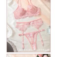 HERA Fashion Nuevo conjunto de sujetador de lencería sexy dulce rosa bordado - details 13