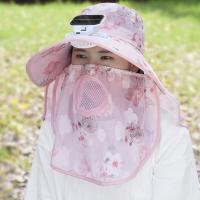 Pantalla Digital, ventilador Solar, visera, sombrero, protección del cuello, malla transpirable, sombrero para recoger té para mujer, carga Solar/USB, 3 modos - details 9