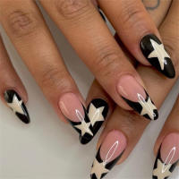 24Pcs Uñas Postizas De Póker Manicura Ballerina Removible Almendra Uñas Falsas De Decoración Para Mujeres Y Niñas Uñas Postizas De Cuchara Completo - details 4