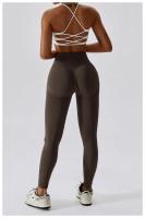 Pantalones de yoga sin costuras para mujer, leggings push up de cintura alta, ajustados, de secado rápido, elásticos, para entrenamiento - details 12