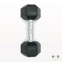 Mancuerna hexagonal ergonómica de 8 kg.