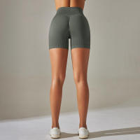 Hamidou-pantalones cortos deportivos de Yoga para mujer, mallas sin costuras para correr, ciclismo, cintura alta, entrenamiento, gimnasio, Verano - details 44
