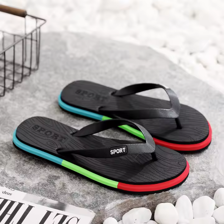 2025 nuevos muchachos de la moda chanclas de moda de goma y plástico desgaste exterior zapatillas de hombre chanclas de playa - 1