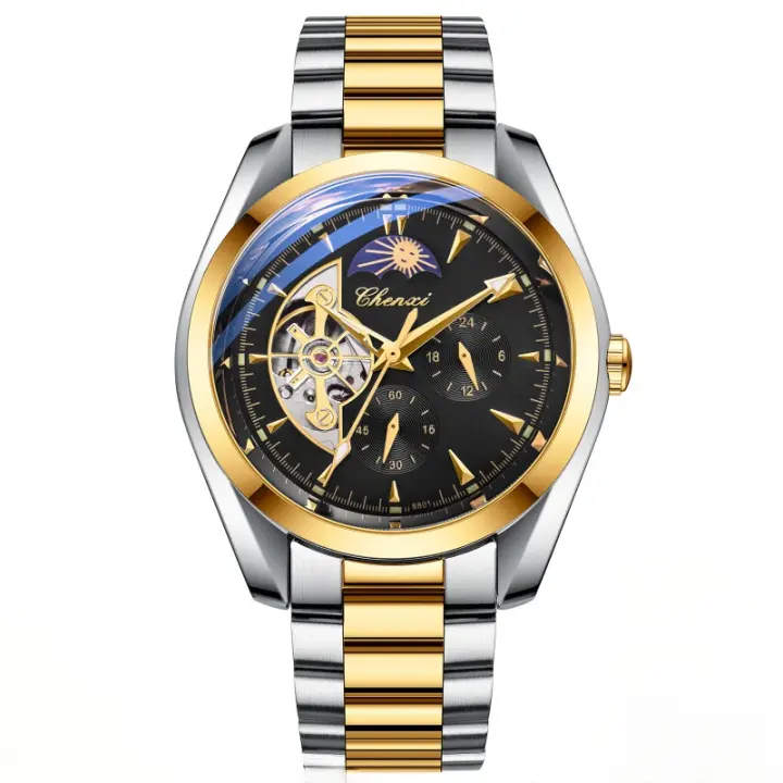 Reloj Mecánico Impermeable POEDAGAR Automático Completo con Sol, Luna y Estrellas - 1
