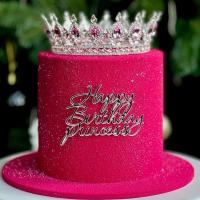 Hermosa corona de decoración grande de cristal para decoraciones de pastel de fiesta de cumpleaños de Gril - details 0