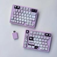Jin75 Teclado Inalámbrico Modo Único 2.4G Dongle Color Rosa Morado y Negro Teclado Mecánico Personalizable con Intercambio Térmico VIAL Color Rosa Accesorios para Teclado DIY Juego de Teclado. - details 12