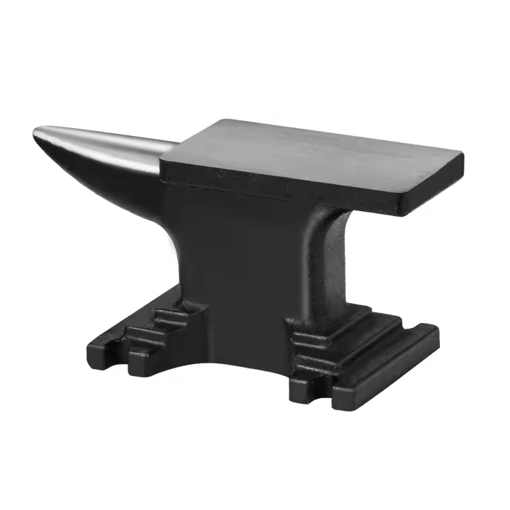 SucceBuy Yunque de una sola bocina, yunque de acero fundido de 8,8 libras, yunque de herrero de bocina redonda resistente de alta dureza, diseño compacto con base estable, herramientas y equipos de forja para metalurgia, doblado y modelado - 1