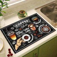 Almohadilla de drenaje de barro de diatomeas para máquina de café, estera de drenaje de goma suave, antideslizante, súper resistente al desgaste, mantel individual para lavar platos, 1 ud. - details 3