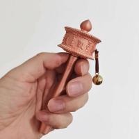 Rueda de oración tibetana Heag para aliviar el estrés y la ansiedad, diseño auténtico, perfecto para prácticas de meditación budista, aleación - details 8