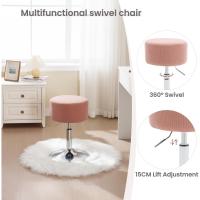 Taburete de Maquillaje Redondo Pequeño Giratorio de Altura Ajustable Taburete Bar Bajo PU para Tocador, Dormitorio, Oficina en Casa y Salón Blanco, BH14ws-1 - details 13